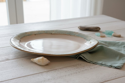 Drippy ocean ceramic platter
