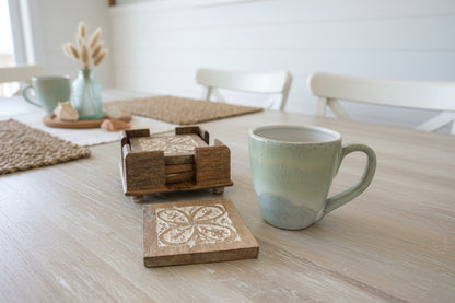 Square Whitewashed Coasters (pack of four with box)