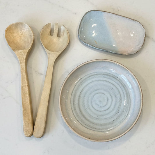 Bleached Wood Salad Servers