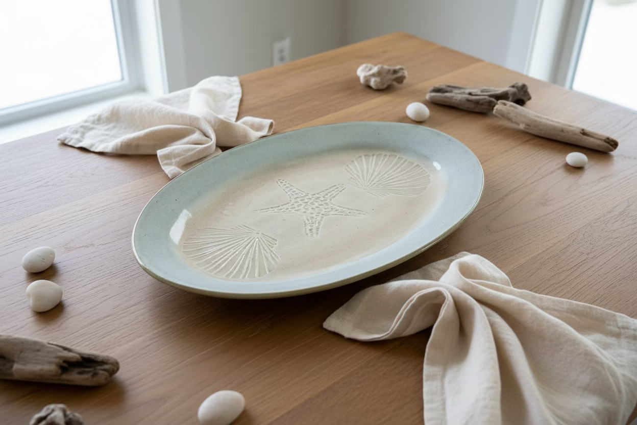 Beach imprints starfish platter